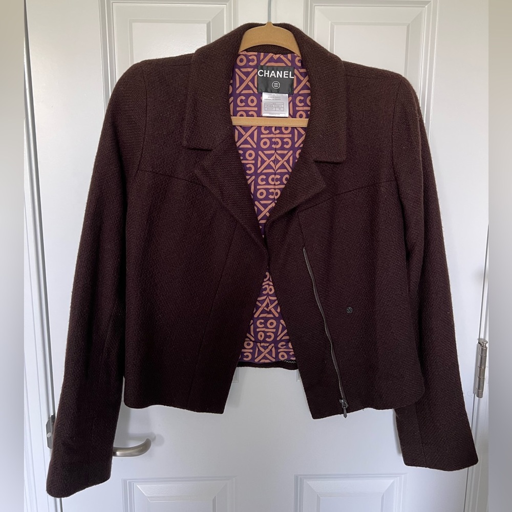 Chanel Autumn 2000 Cashmere Jacket with Silk Logo Lining